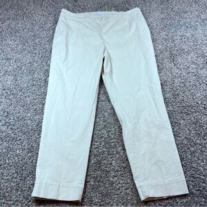 J Jill Pants Womens Cream Corduroy Stretch Waist Straight Leg Mid Rise Size 18